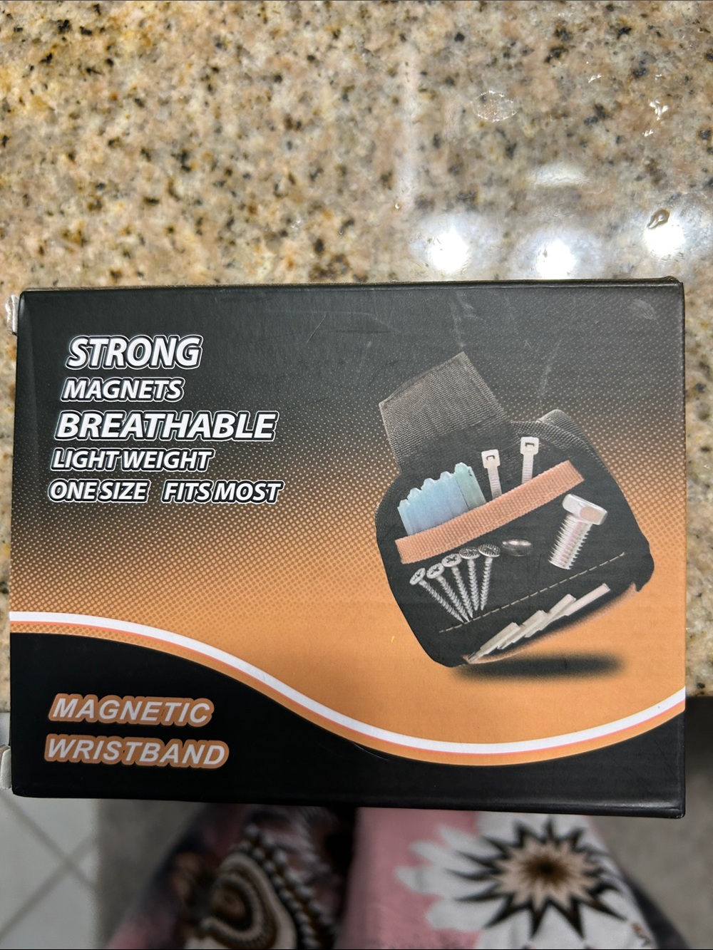 Magnetic Wristband Tool Holder - Black and Orange
